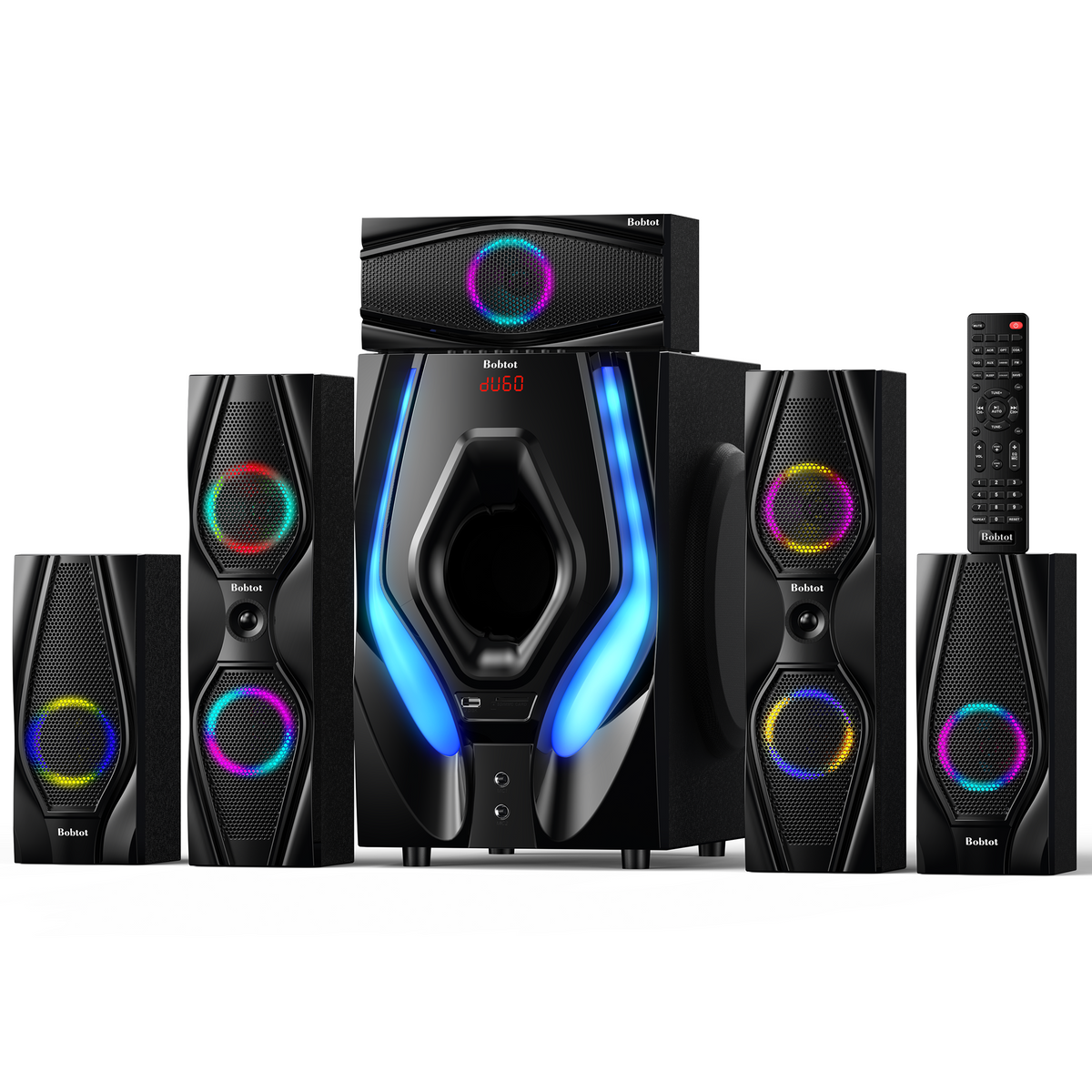 5.1 Home Theater Systems Surround Sound Speakers 1200 Watts 10 inch Subwoofer 5.1/2.1 Channel Audio Stereo System with ARC Optical & USB Input for TV Ultra HD AV DVD FM Radio