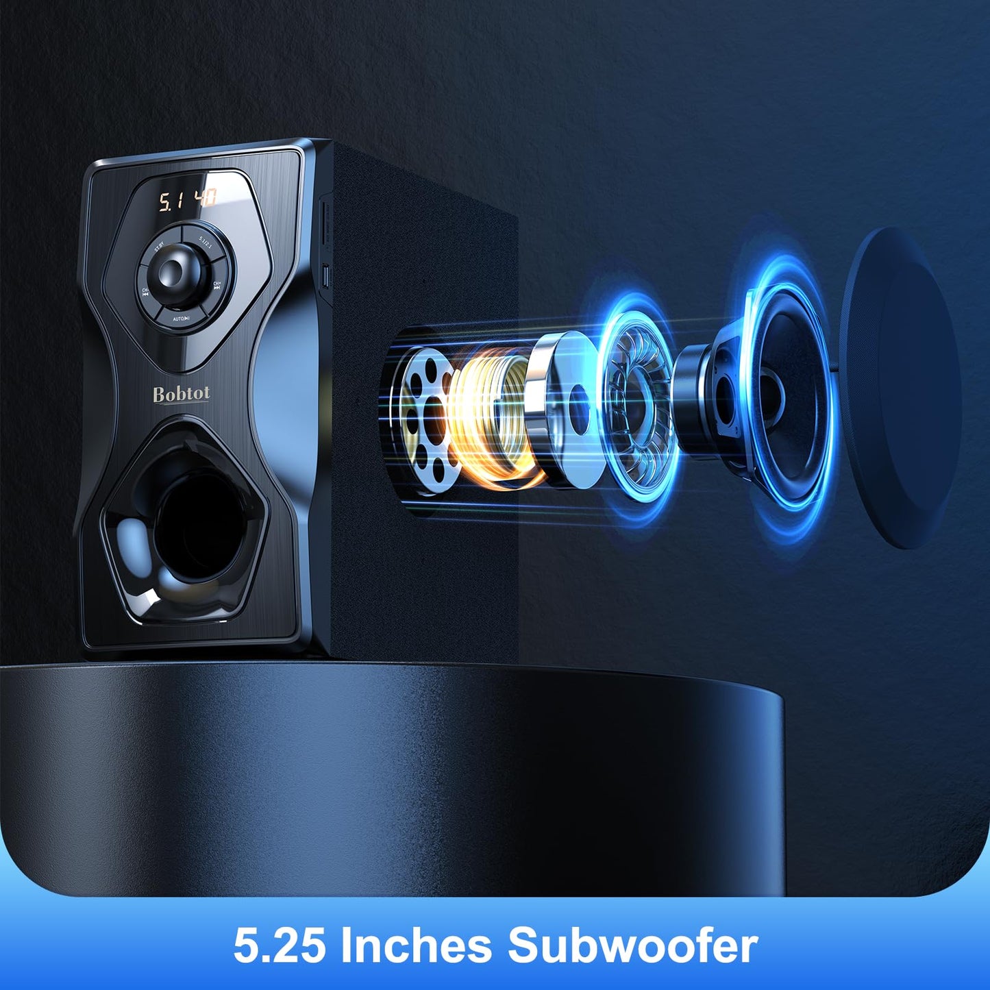 B48 Surround Sound Speakers Home Theater Systems - 700 Watts Peak Power 5.1/2.1 Wired Stereo Speaker