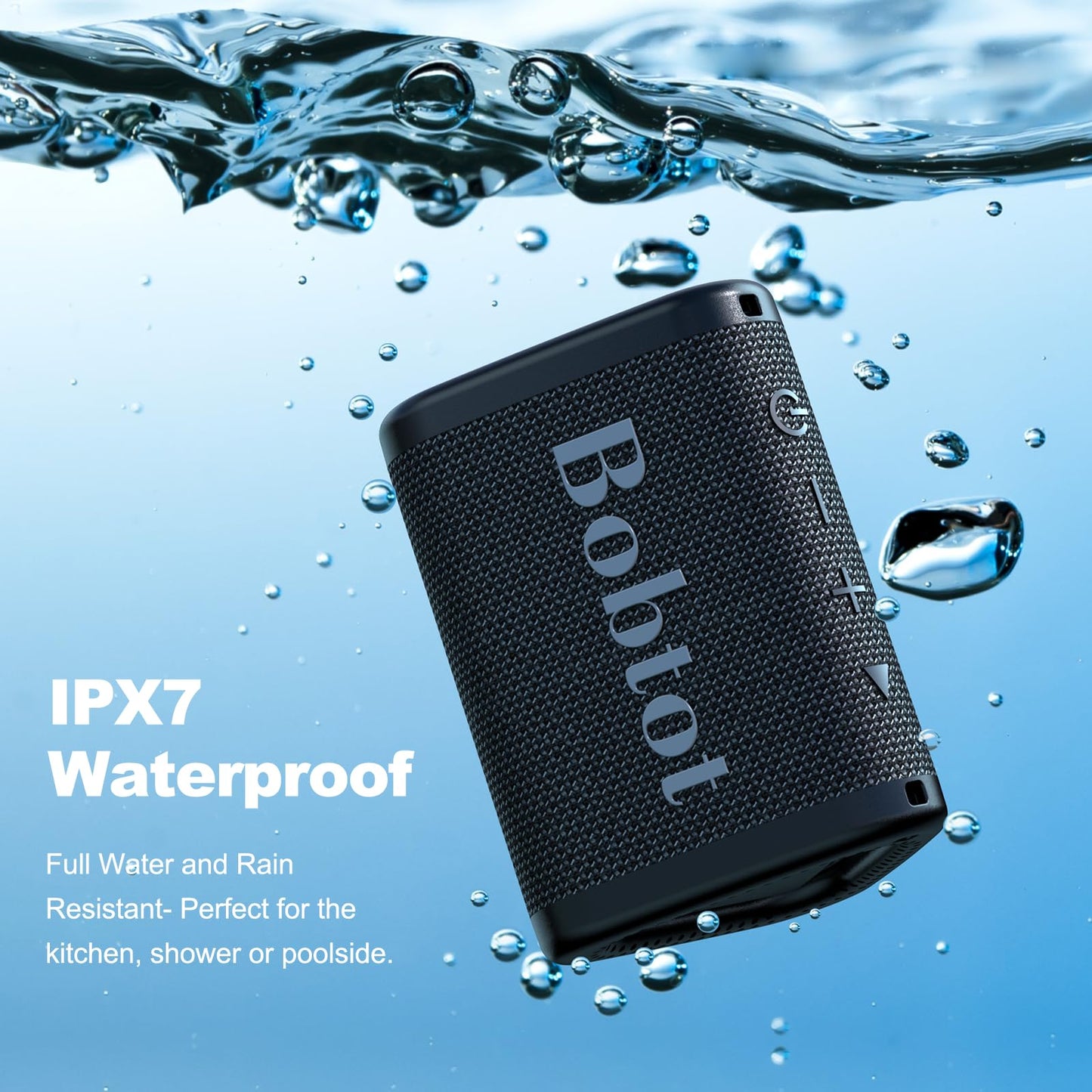 Bobtot Bluetooth Speaker Portable Wireless Speaker IPX7 Waterproof Stereo Sound Speaker