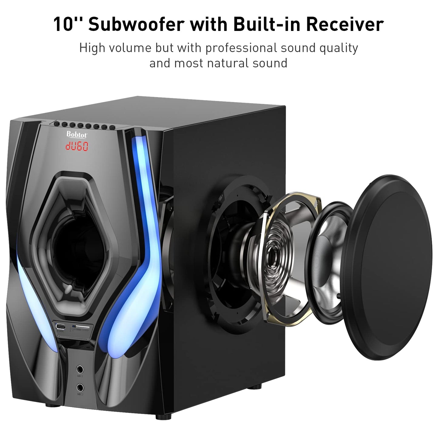 B901D Home Theater Systems Surround Sound Speakers - 1200 Watts 10 inch Subwoofer 5.1/2.1 Channel