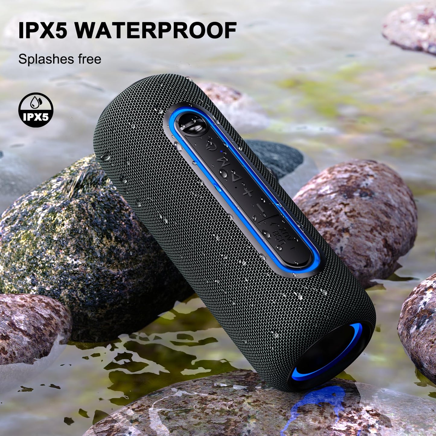 ET26 Portable Bluetooth Speaker Wireless Speaker, TWS Stereo Sound Bluetooth 5.0 Waterproof IPX5